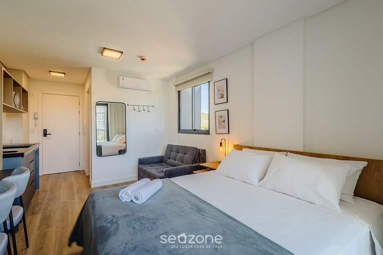 Studio c/ vista e varanda a passos do mar PSO0809