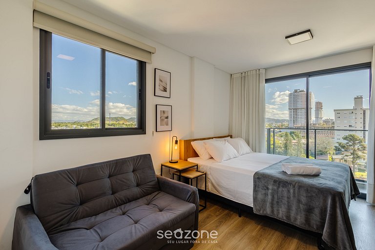 Studio c/ vista e varanda a passos do mar PSO0809