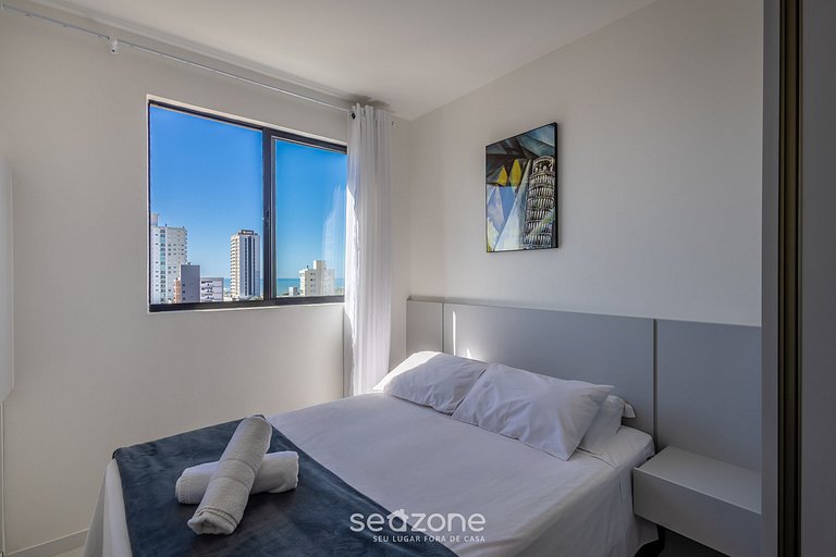 Apto 2Q c/ piscina e churrasq. 500m do Mar MCB1001