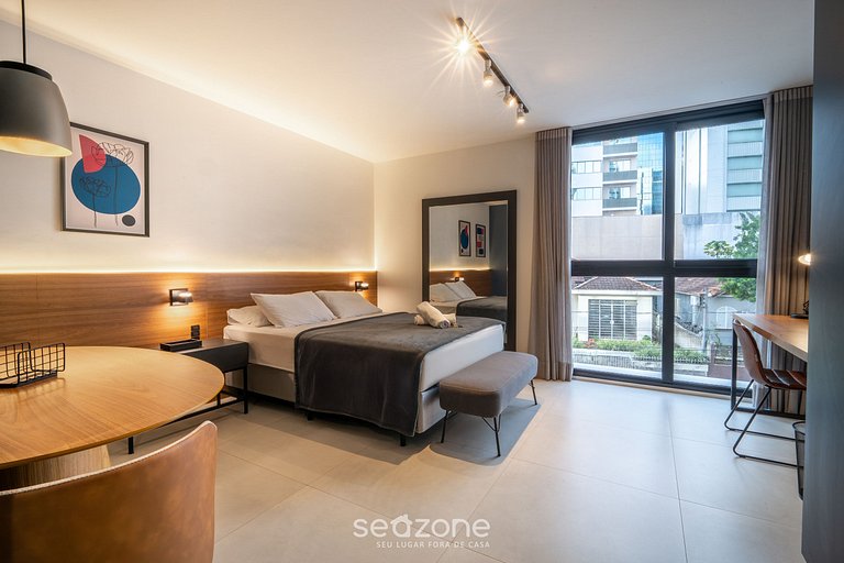 Estudio en Cond. con piscina en Floripa OGD0401