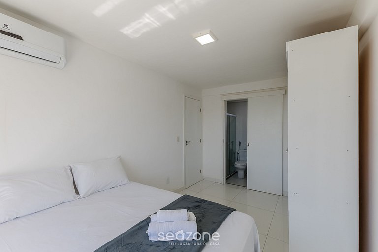 Apto 2Qts a 400m do Mar em cond c/academia PZO0905