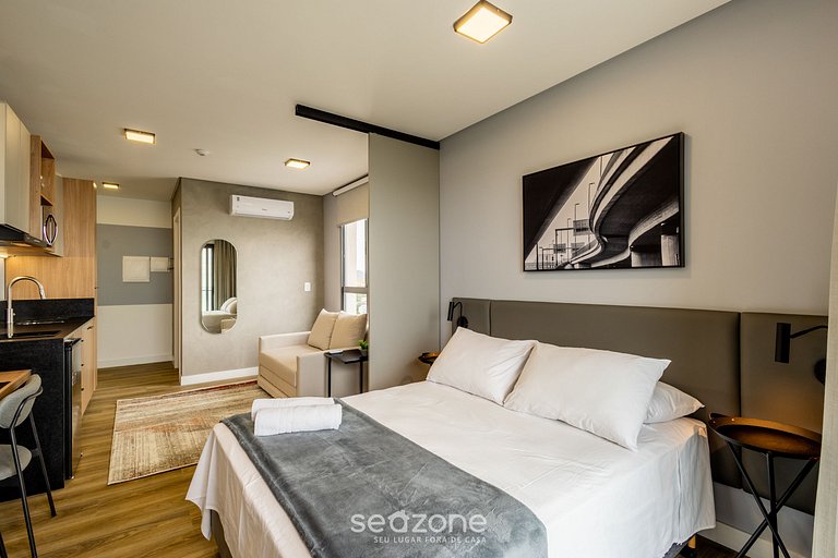 Studio c/ varanda e vista incrível do Mar PSO1004