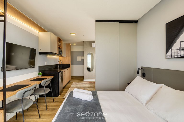 Studio c/ varanda e vista incrível do Mar PSO1004