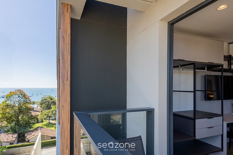 Studio em condomínio beira-mar c/ piscina PSO0709