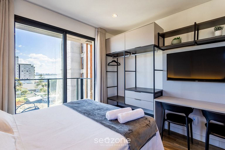 Studio em condomínio beira-mar c/ piscina PSO0709