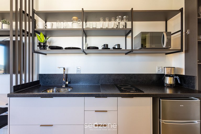 Studio em condomínio beira-mar c/ piscina PSO0709