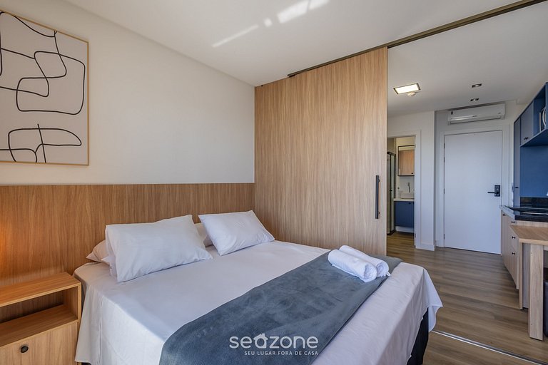 Apto. vista al mar en edif. c/ piscina PSO0601