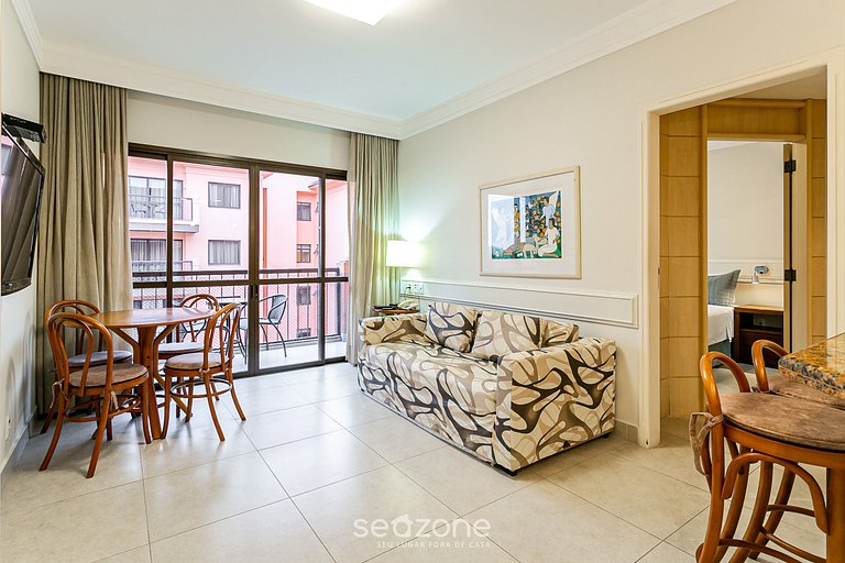 Suíte luxuosa em resort pé na areia