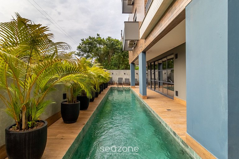 Apt moderno edificio nuevo en Jurerê JPR212