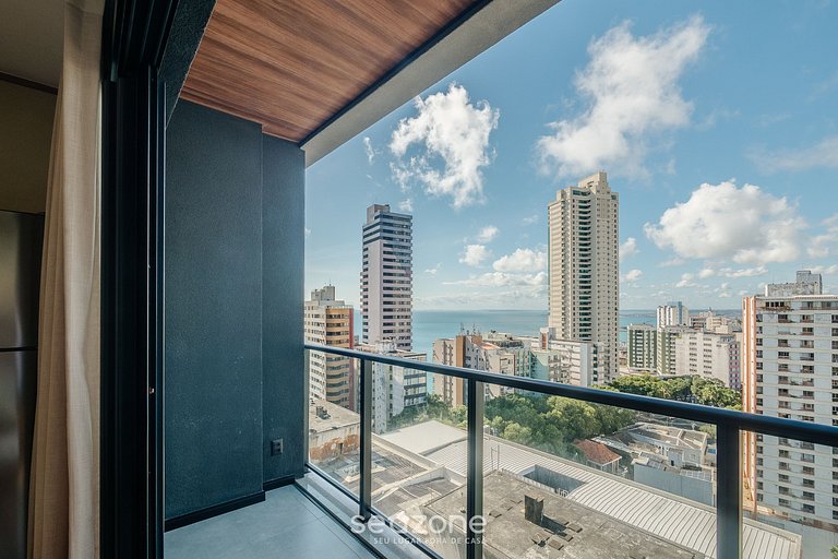 Estúdio c/ balcón y vista al mar, Salvador LIV1408