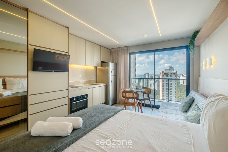 Estúdio c/ balcón y vista al mar, Salvador LIV1408