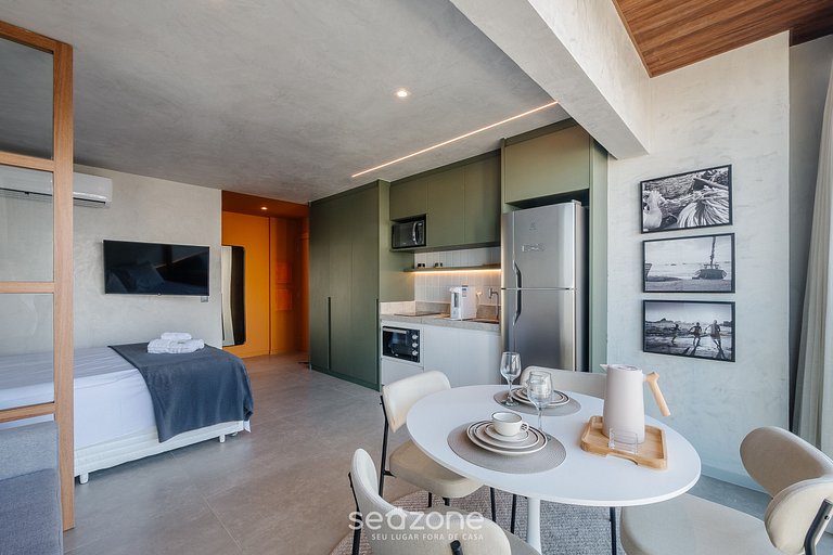 Studio em prédio c/ piscina e vista mar LIV1612