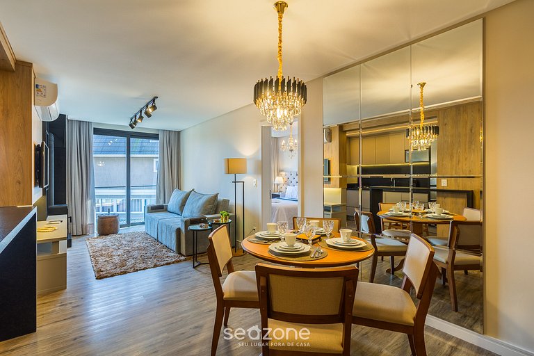 Apto Encantador c/ lareira em Gramado STA0305