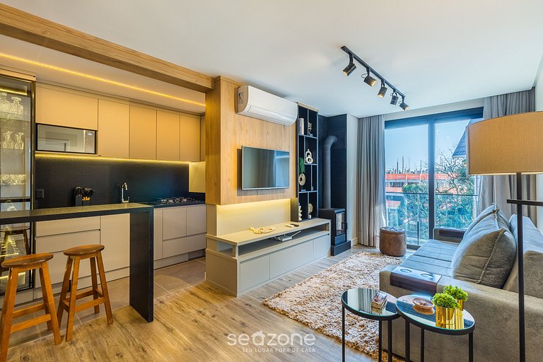 Apt encantador con chimenea en Gramado STA0305