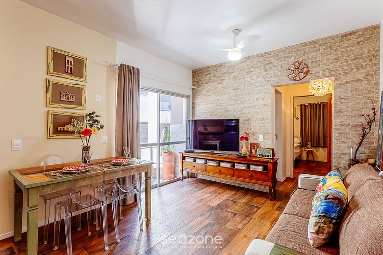 Apto c/ churrasqueira a 550m da praia | VDM303