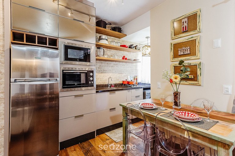 Apto c/ churrasqueira a 550m da praia | VDM303