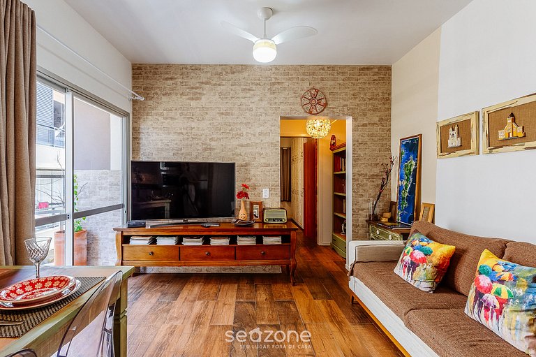 Apto c/ churrasqueira a 550m da praia | VDM303