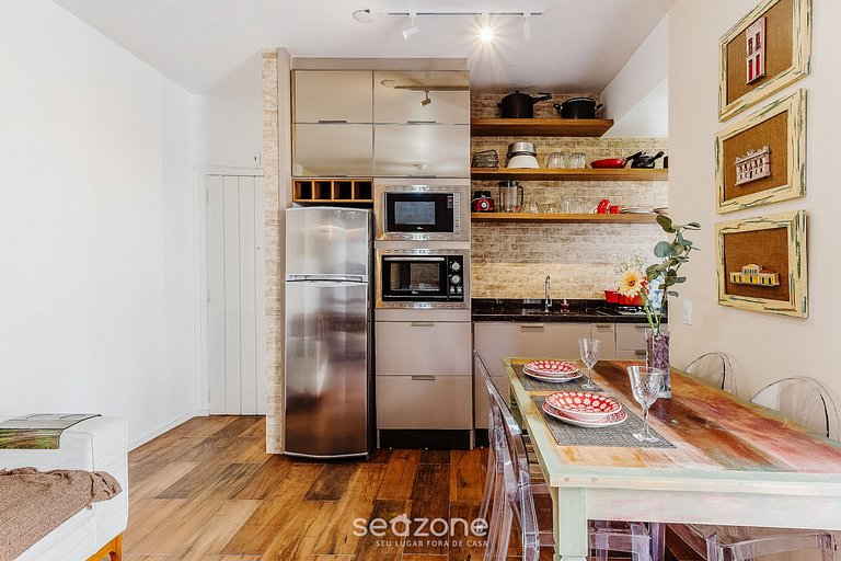 Apto c/ churrasqueira a 550m da praia | VDM303