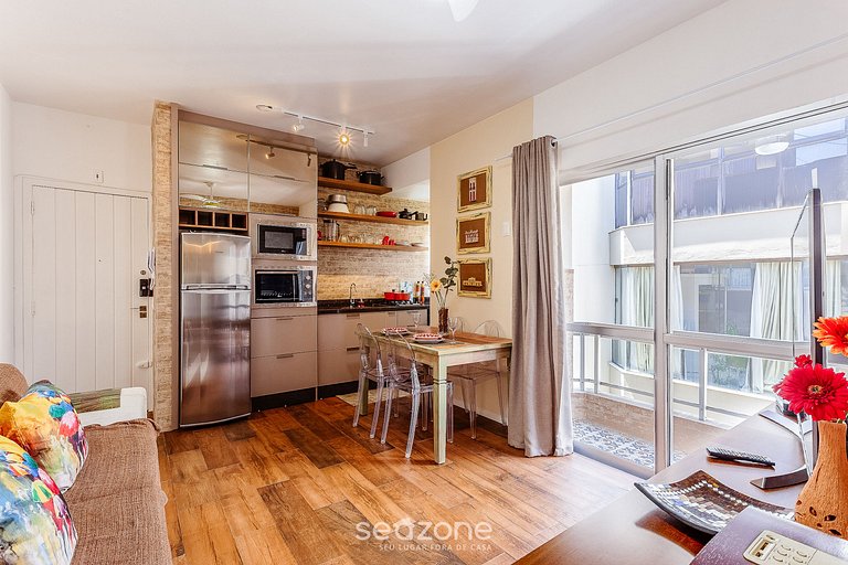 Apto c/ churrasqueira a 550m da praia | VDM303