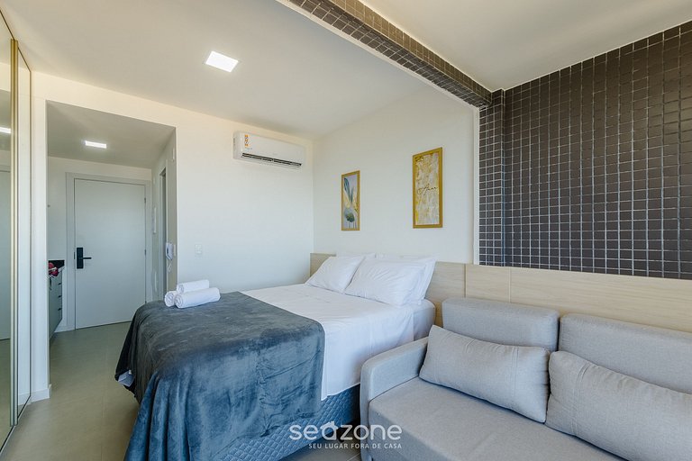 Studio c/ varanda e vista frente mar - EDF1605