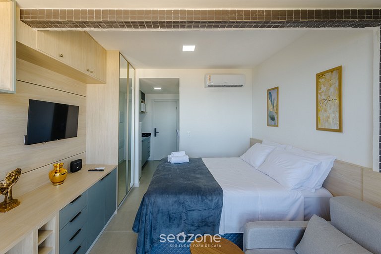 Studio c/ varanda e vista frente mar - EDF1605