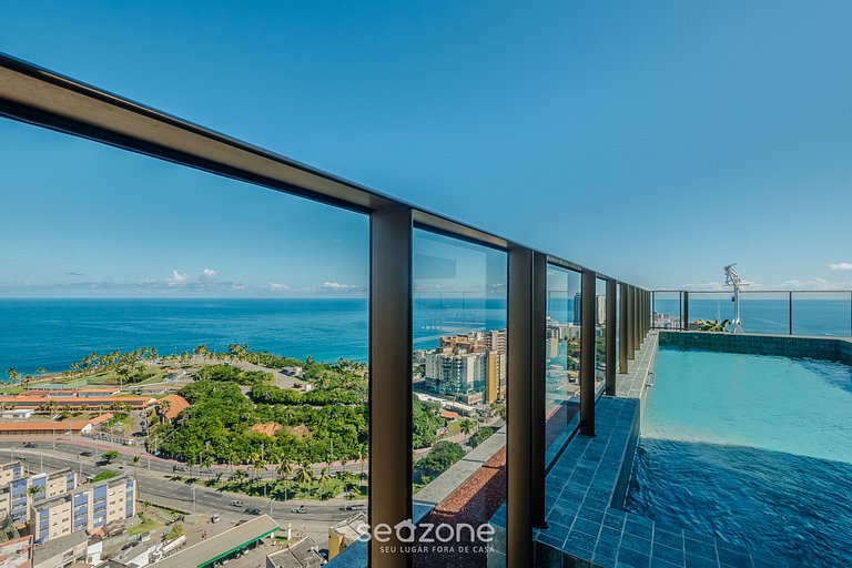 Apto vista al mar en edificio c/ piscina EDF1303