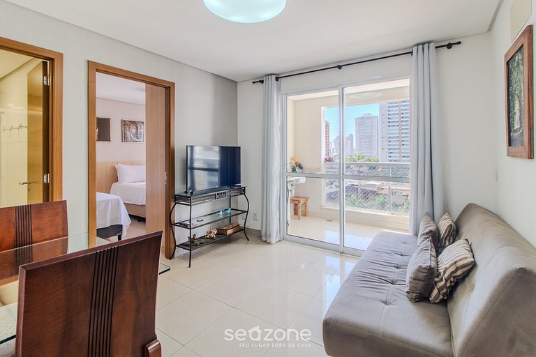 TH609 Apto aconchegante de 1 Qt em Goiânia - COMPLETO
