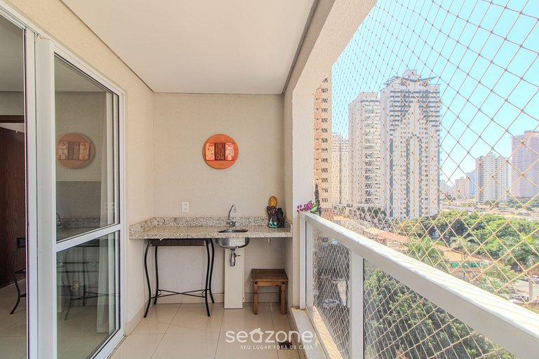 TH609 Apto aconchegante de 1 Qt em Goiânia - COMPLETO