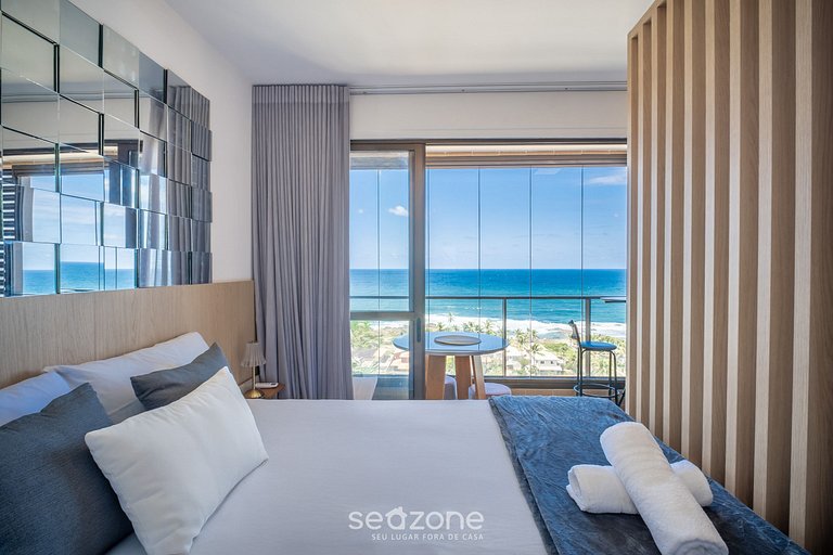 Apto en edificio c/ piscina y vista al mar RGF1211