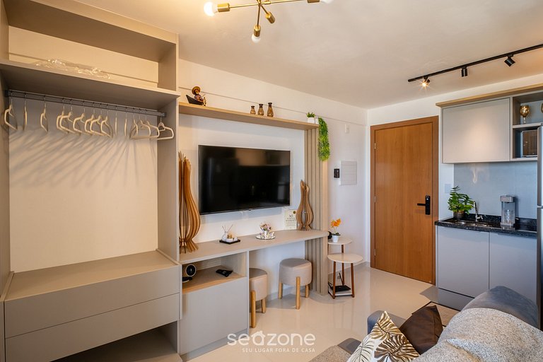 Apto en edificio c/ piscina y vista al mar RGF1211