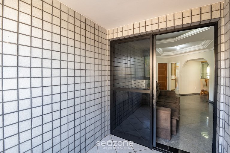 Apto c/ balcón y vista al mar en Guarapari DBH0807