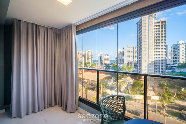 Apto cerca del mar en edificio c/ piscina SMT0505