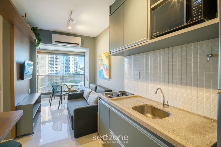 Apto próximo à praia em prédio com piscina SMT0505