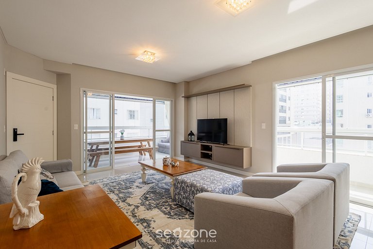 Apto c/ Churrasqueira a 550m da Praia RAA0301