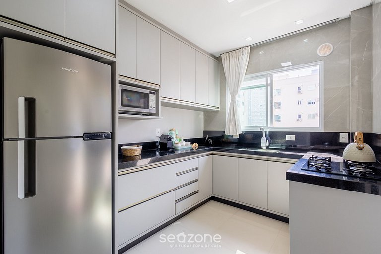 Apto c/ Churrasqueira a 550m da Praia RAA0301