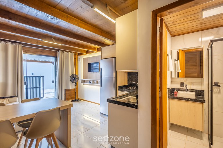 Chalé c/ varanda a poucos minutos da praia VIL0001