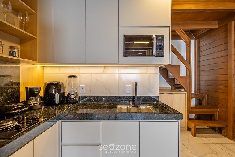 Chalé c/ varanda a poucos minutos da praia VIL0001