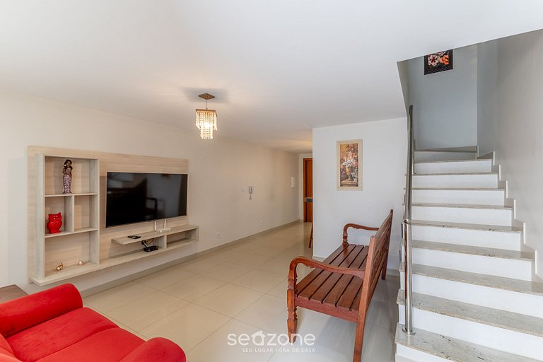 Apto c/ varanda e churrasq. a 100m do mar ELLC0000