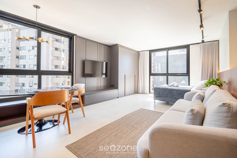 Estudio en Cond. con piscina en Floripa OGD0704