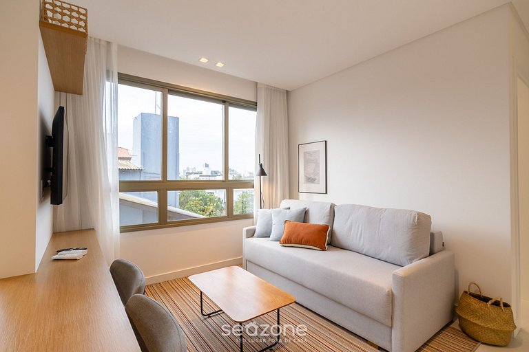 Apto 1 dormitorio 550 m de playa de Jurerê CEJ0304