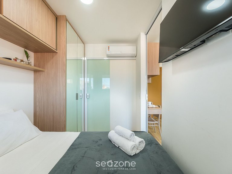 Apto c/ vista lateral al mar 70m de playa SMA0107