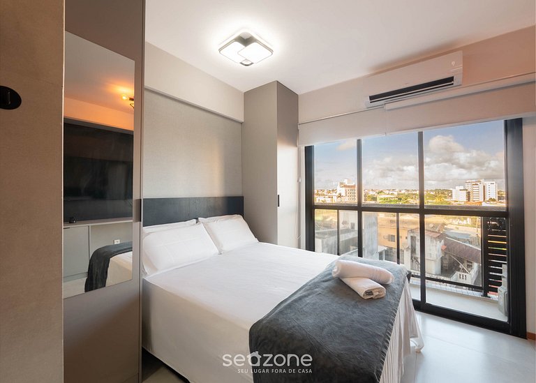 Estudio c/ balcón en edificio c/ piscina ONE0407