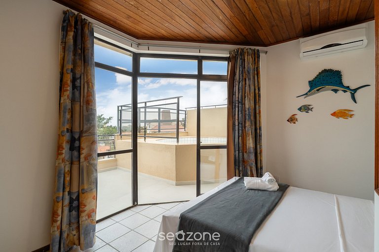 Apto c/ piscina e churrasq. a 150m do mar CND0204