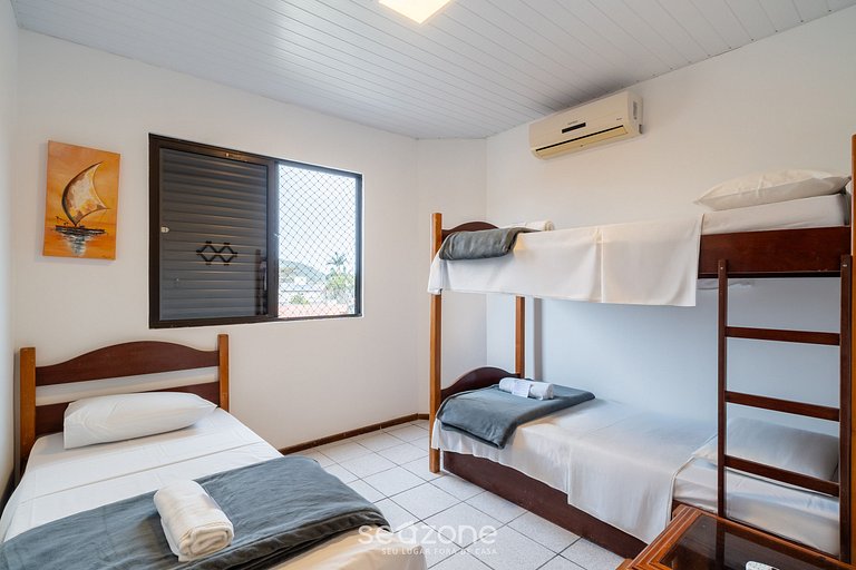 Apto c/ piscina e churrasq. a 150m do mar CND0204