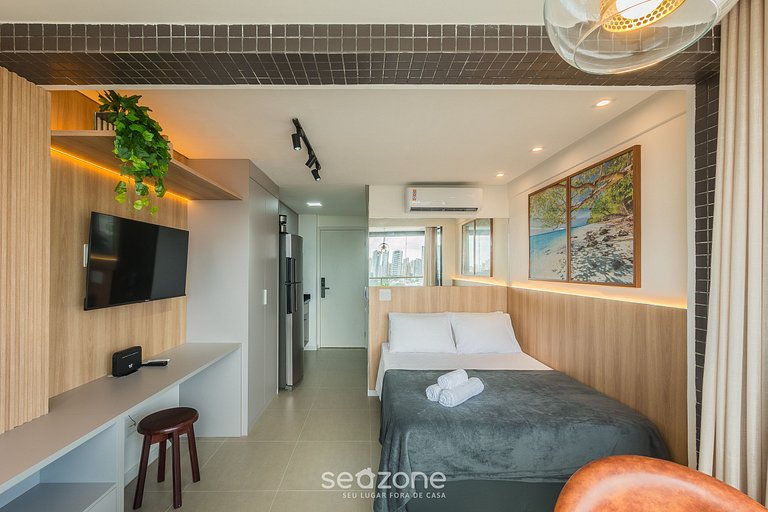 Studio c/ varanda a 800m da praia - EDF1501