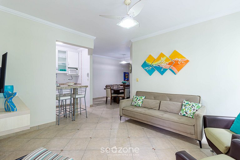 Apto c/ Churrasqueira a 180m da Praia CGB0035