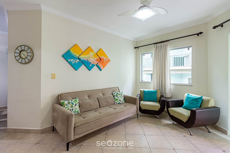 Apto c/ Churrasqueira a 180m da Praia CGB0035