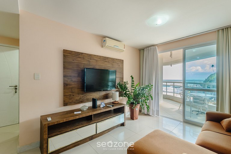 Apto c/ varanda e vista a passos da Praia OPR0303