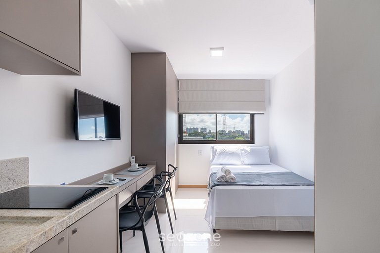 Estudio Moderno en condominio con piscina HFO0208