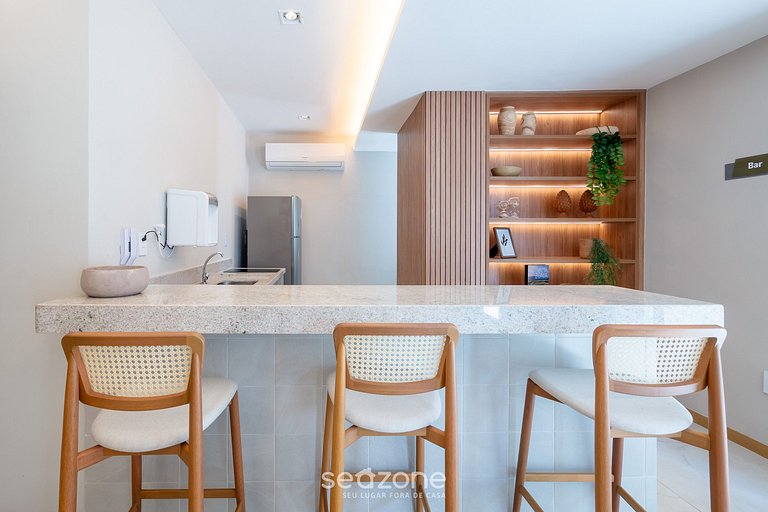 Estudio Moderno en condominio con piscina HFO0208